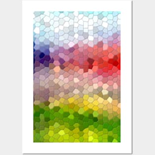 Spectrum rainbow mosaic tile Posters and Art